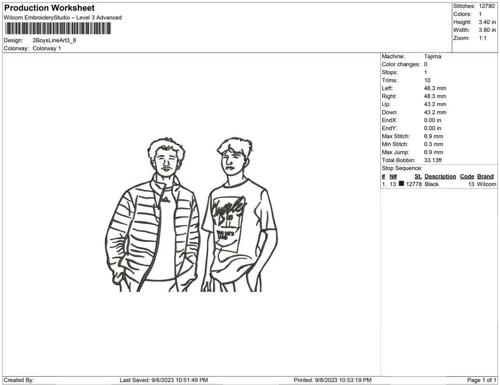 2 boy Line Art
