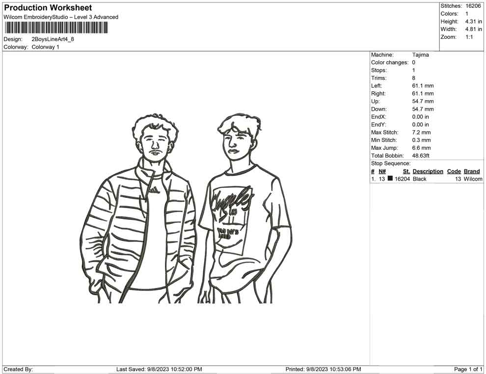 2 boy Line Art