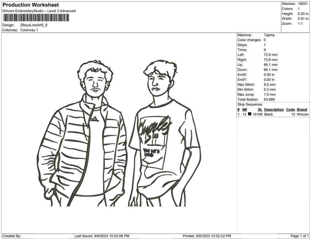 2 boy Line Art