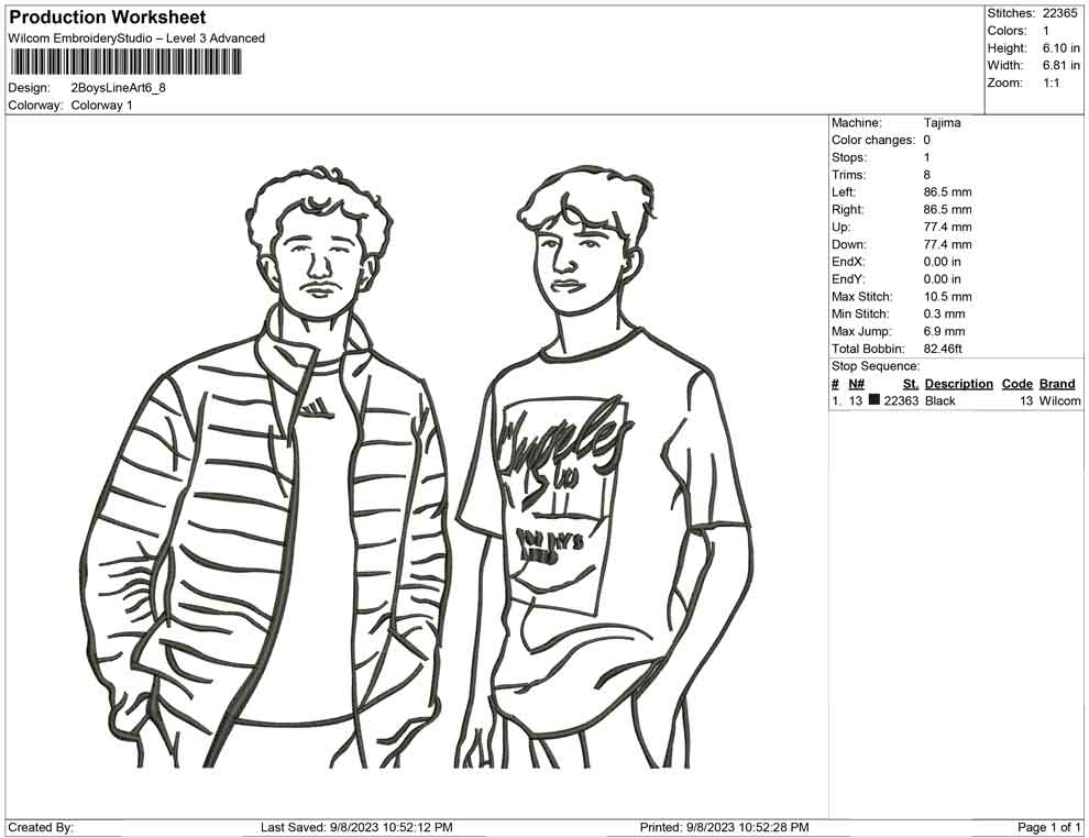 2 boy Line Art