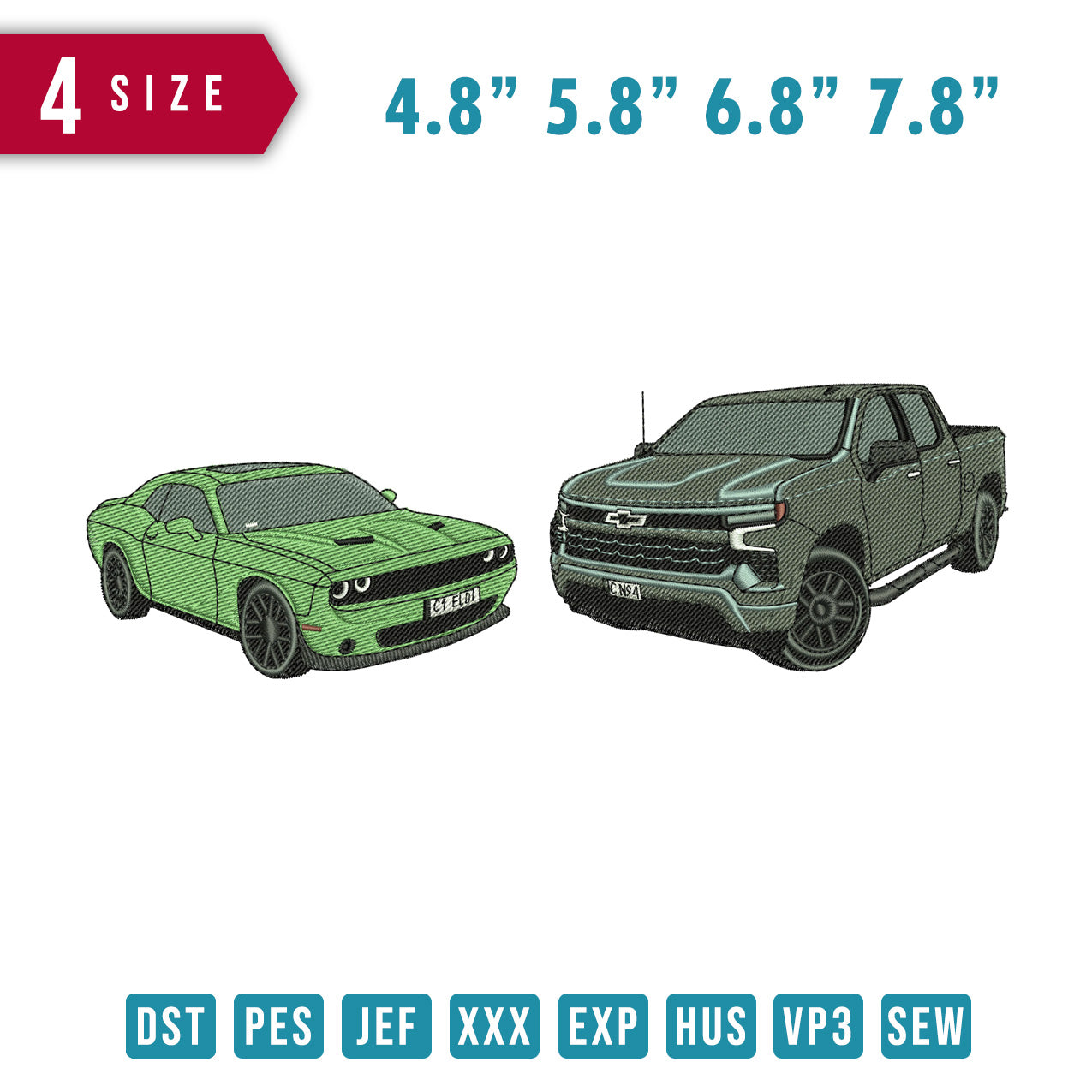 2 Cars Green Grey