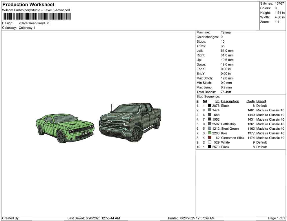 2 Cars Green Grey