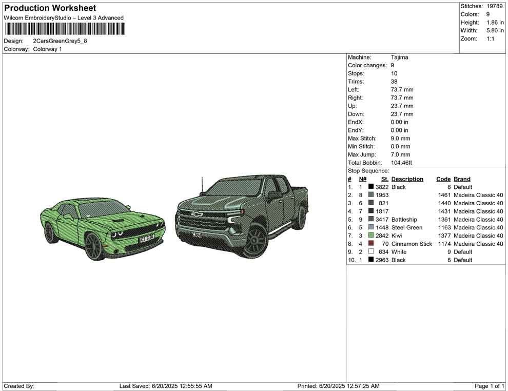 2 Cars Green Grey