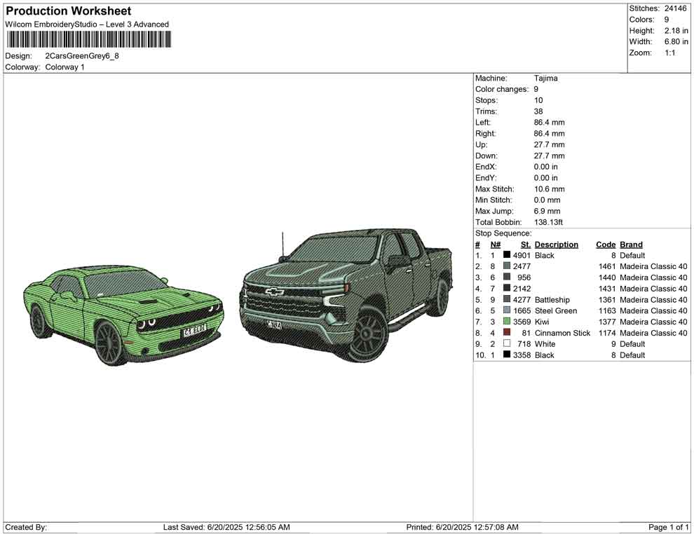 2 Cars Green Grey