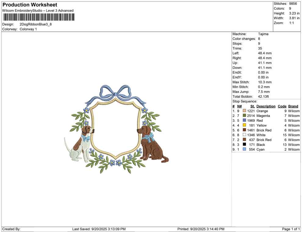 2 Dog Ribbon Blue