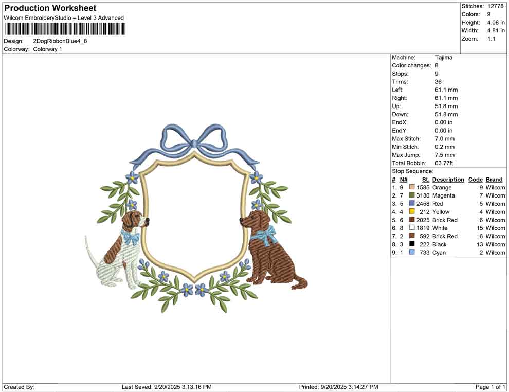 2 Dog Ribbon Blue