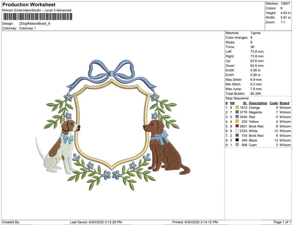 2 Dog Ribbon Blue