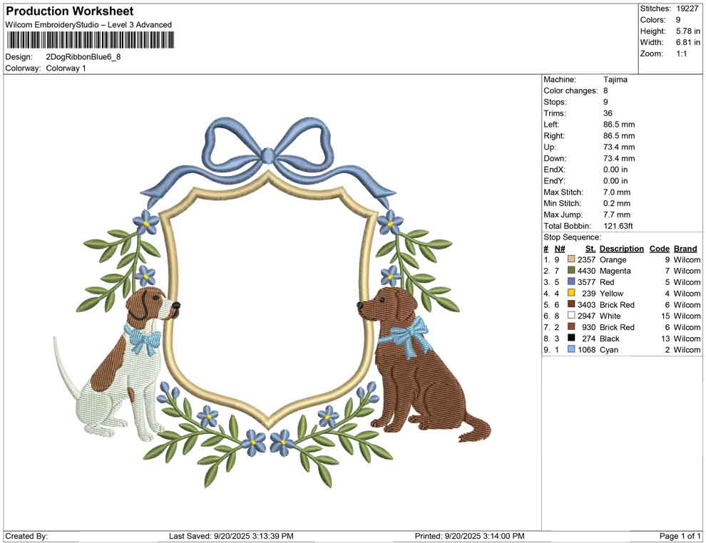 2 Dog Ribbon Blue