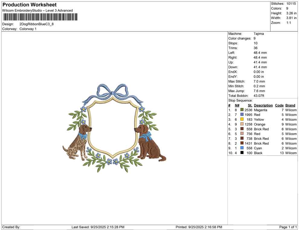 2 Dog Ribbon Blue C