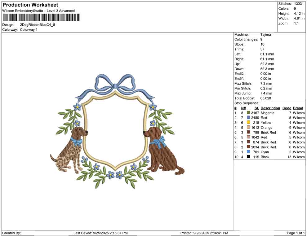 2 Dog Ribbon Blue C