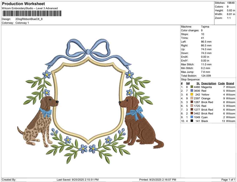 2 Dog Ribbon Blue C