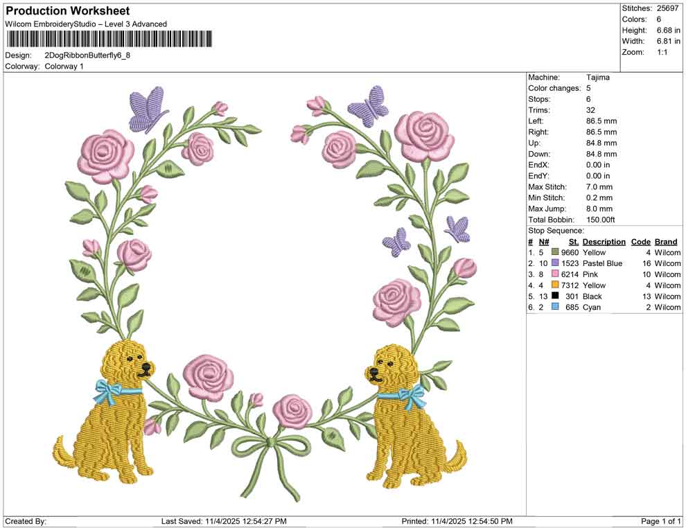 2 Dog Ribbon Butterfly