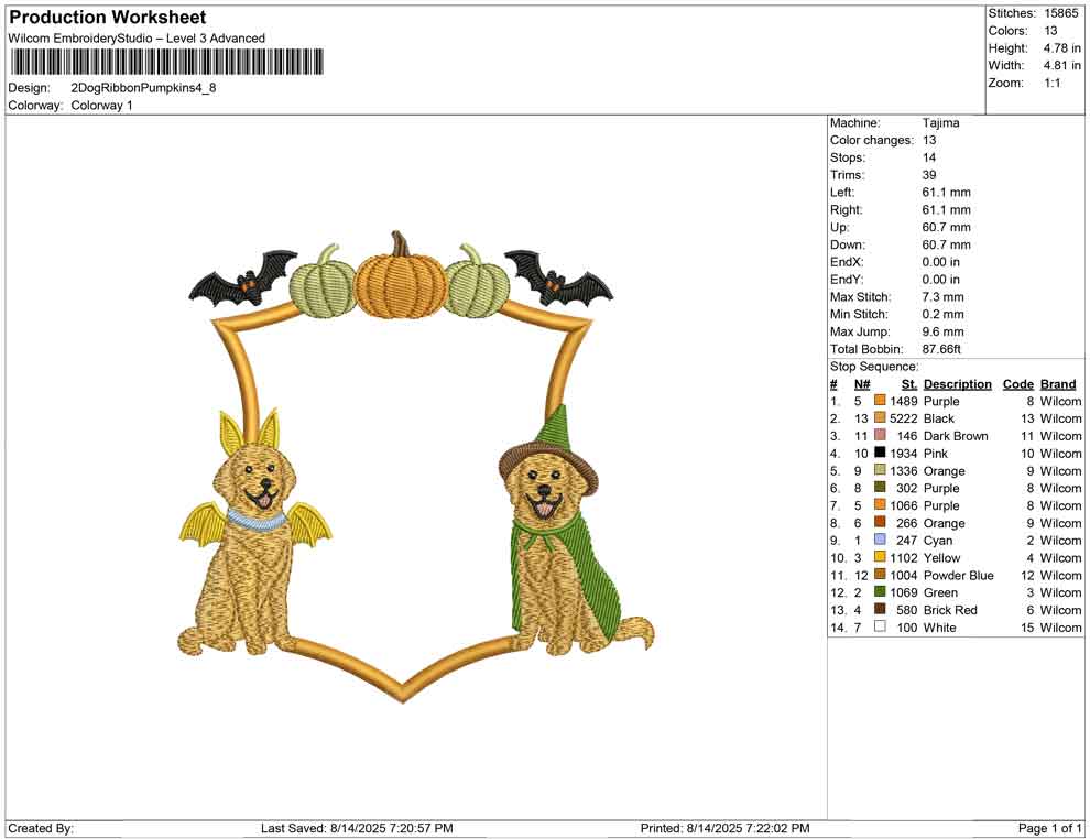 2 Dog Ribbon Pumpkins