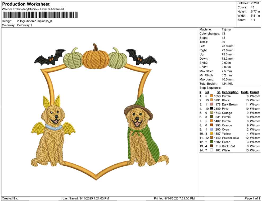 2 Dog Ribbon Pumpkins