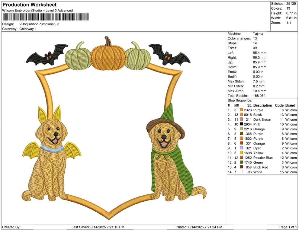 2 Dog Ribbon Pumpkins