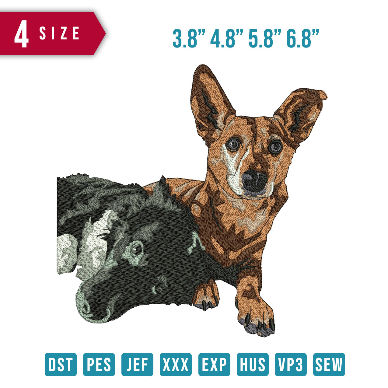 2 Dogs Black Orange