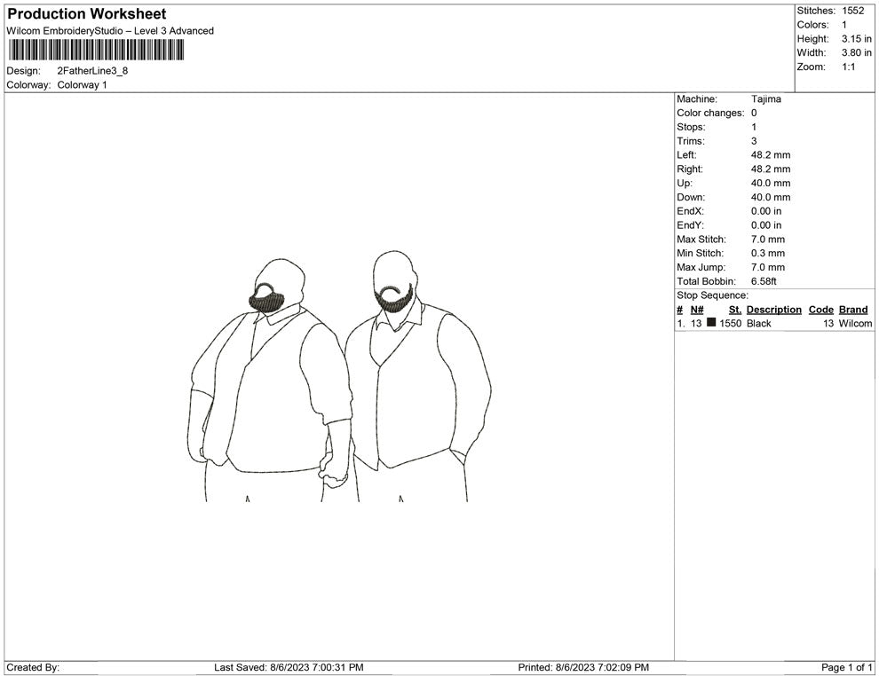 2 Father line art