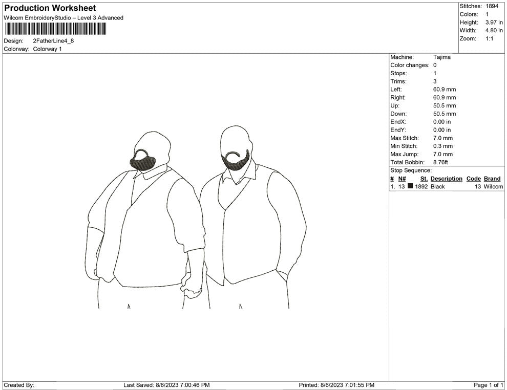 2 Father line art
