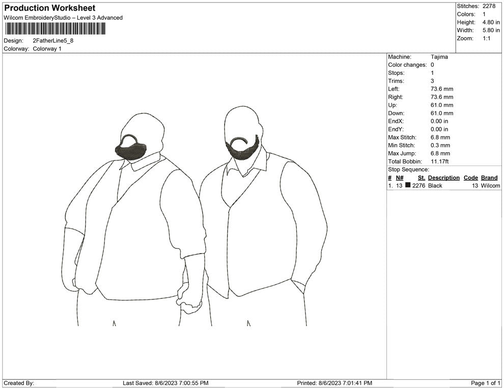 2 Father line art