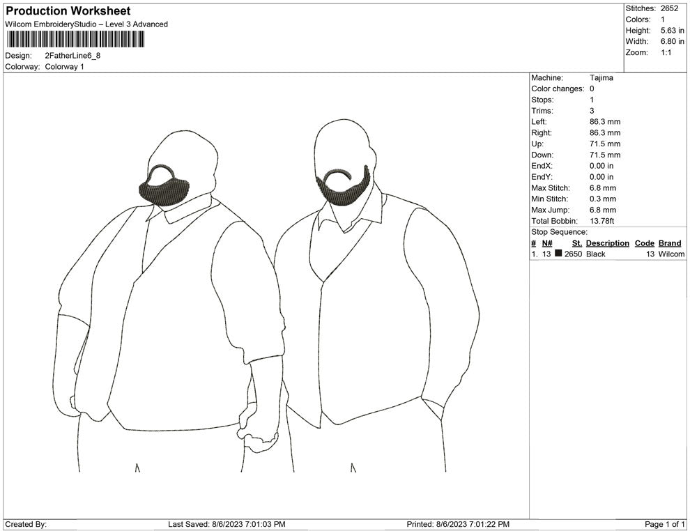 2 Father line art