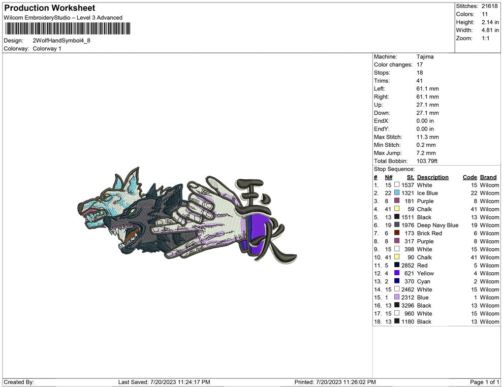 2 wolf hand symbol