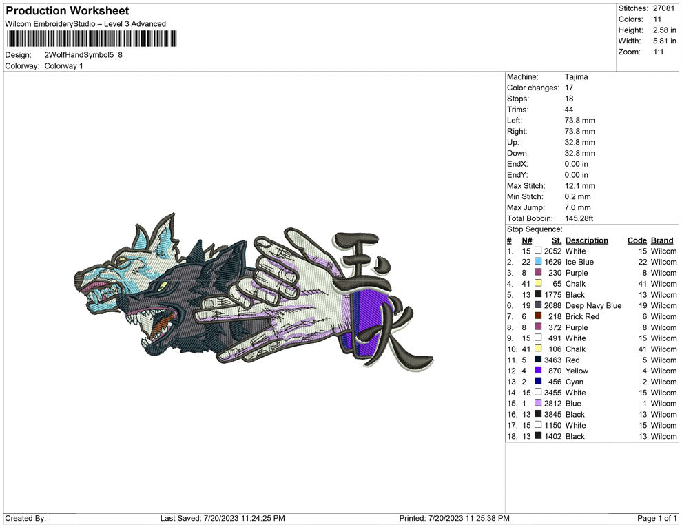 2 wolf hand symbol