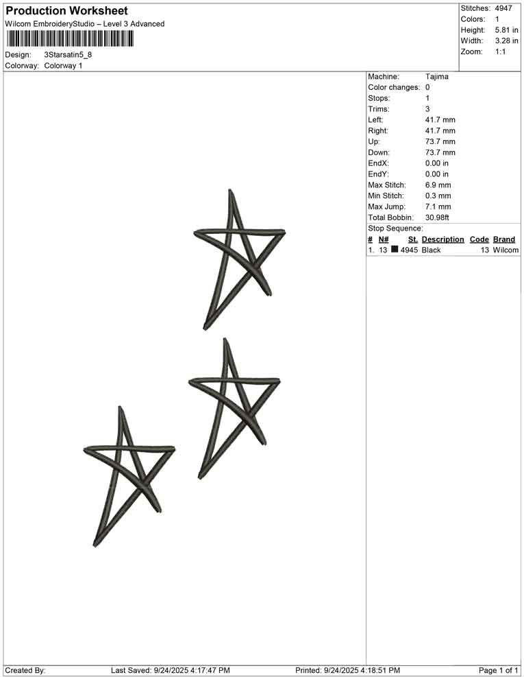 3 star satin