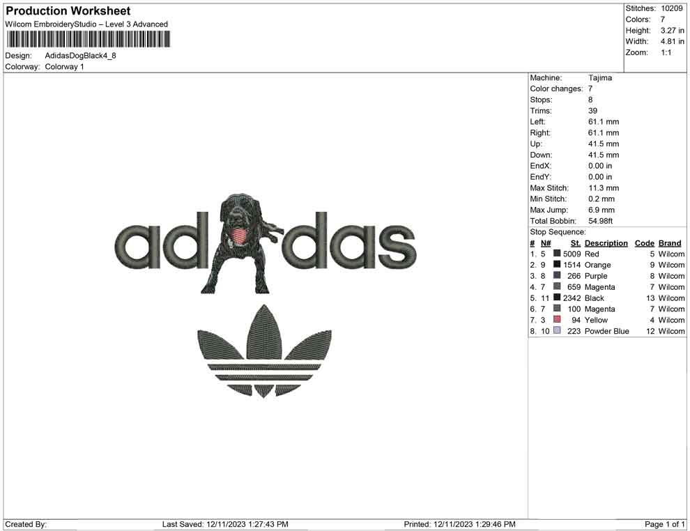 Adidas dog Black