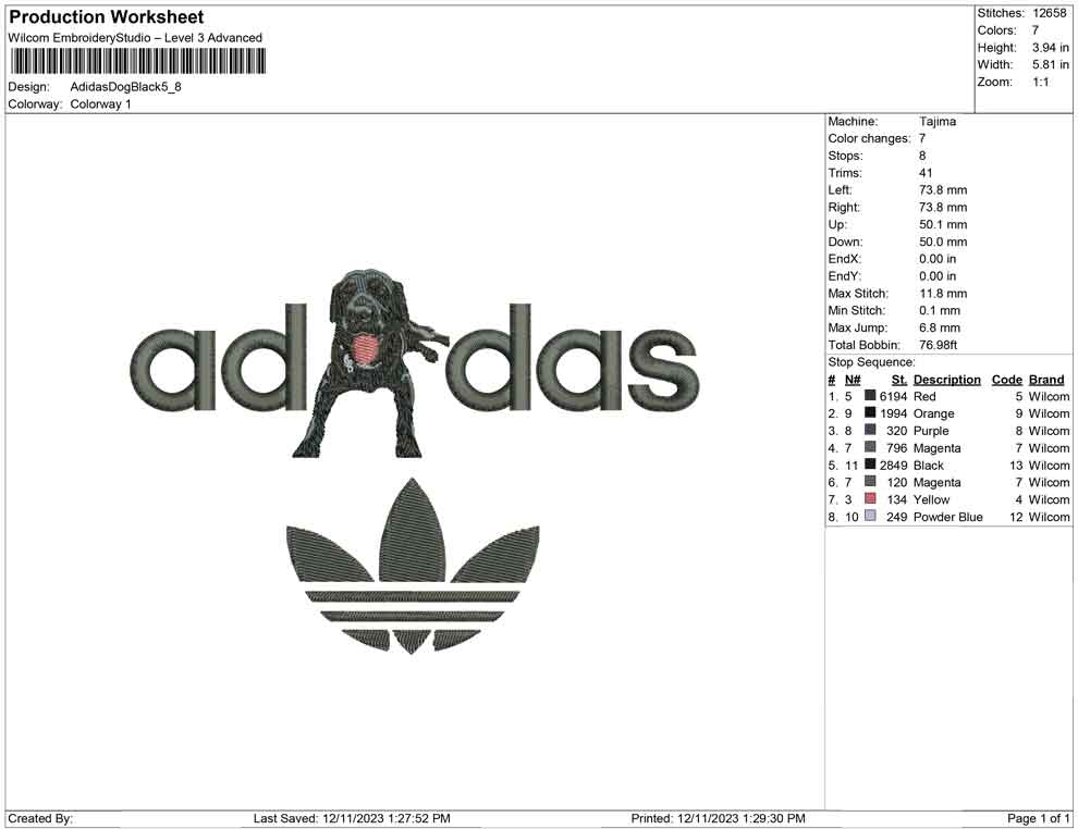 Adidas dog Black