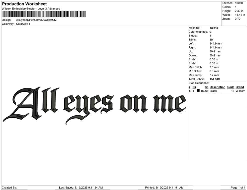 All Eyes 3D Puff Onme