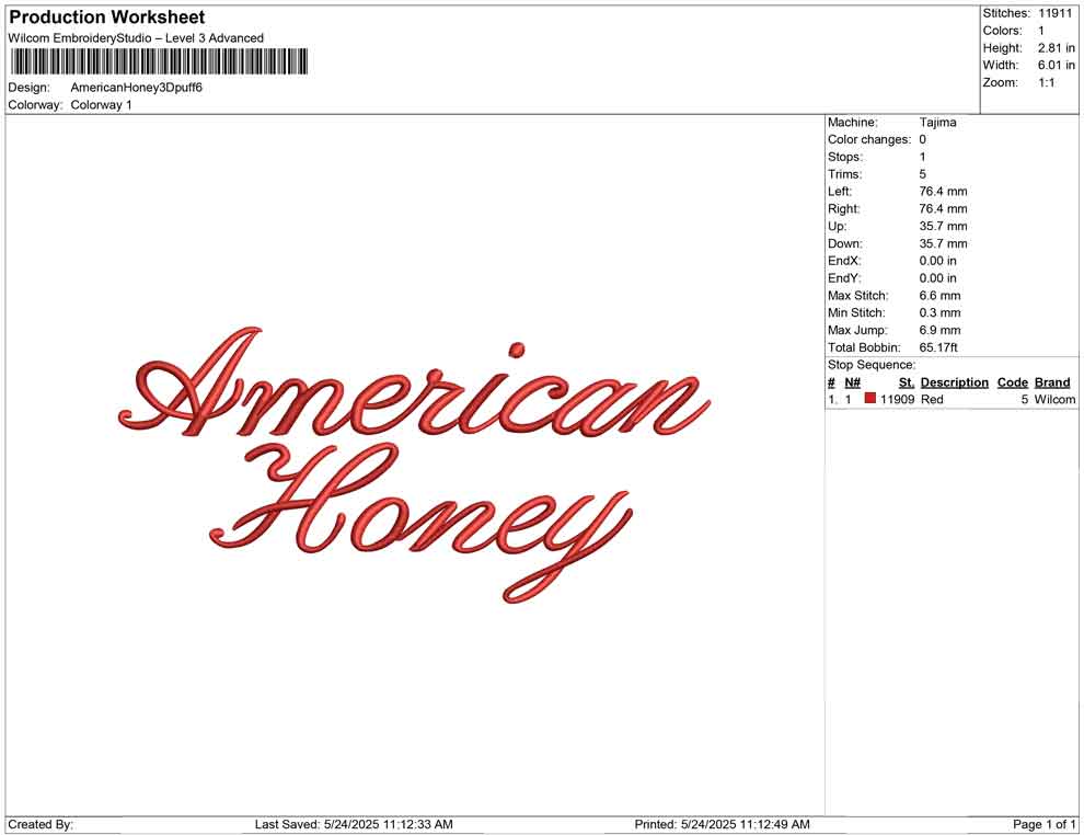 American Honey 3D puff