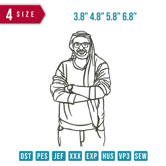 Arabic Person Line Art