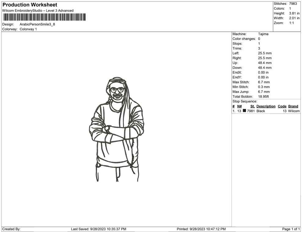 Arabic Person Line Art
