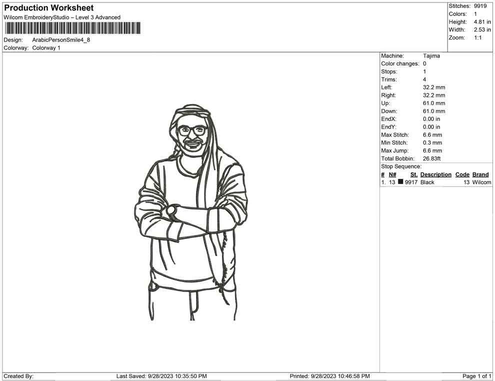 Arabic Person Line Art
