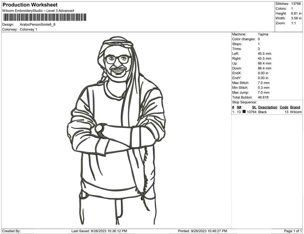 Arabic Person Line Art