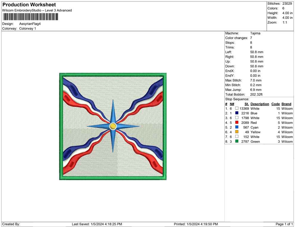 Asyrian flag panel