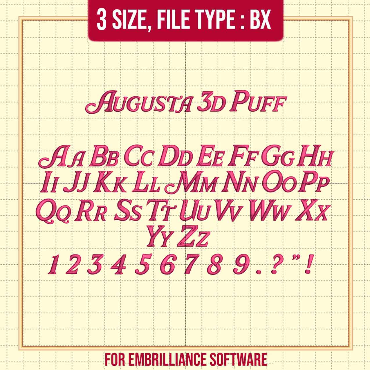 Augusta Font 3D Puff BX