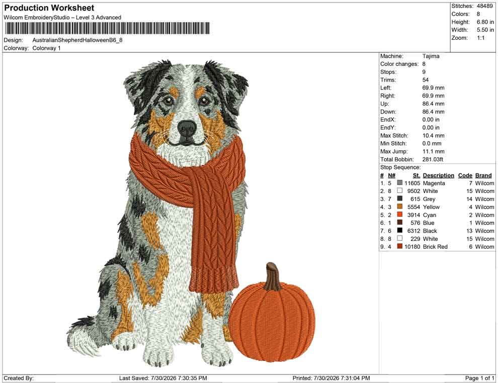 Australian Shepherd Halloween B