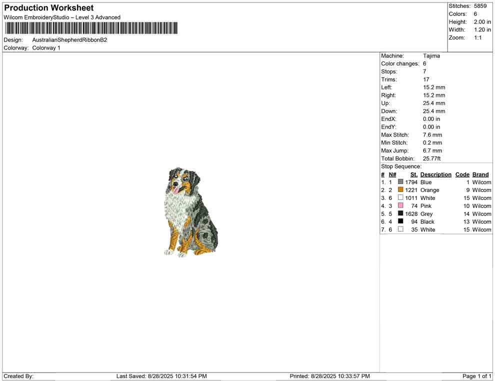 Australian Shepherd Ribbon B