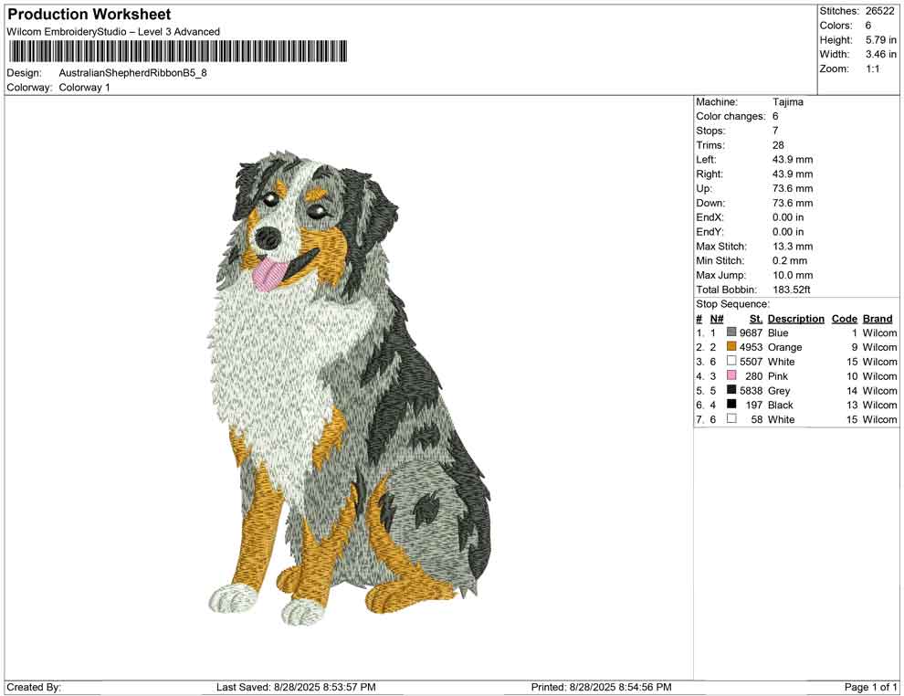 Australian Shepherd Ribbon B
