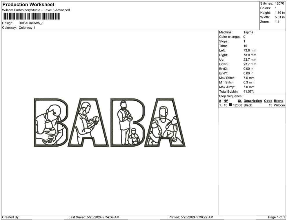 BABA Line Art