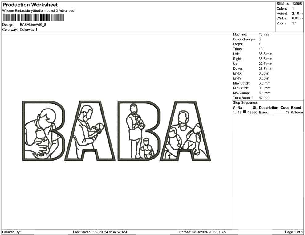 BABA Line Art