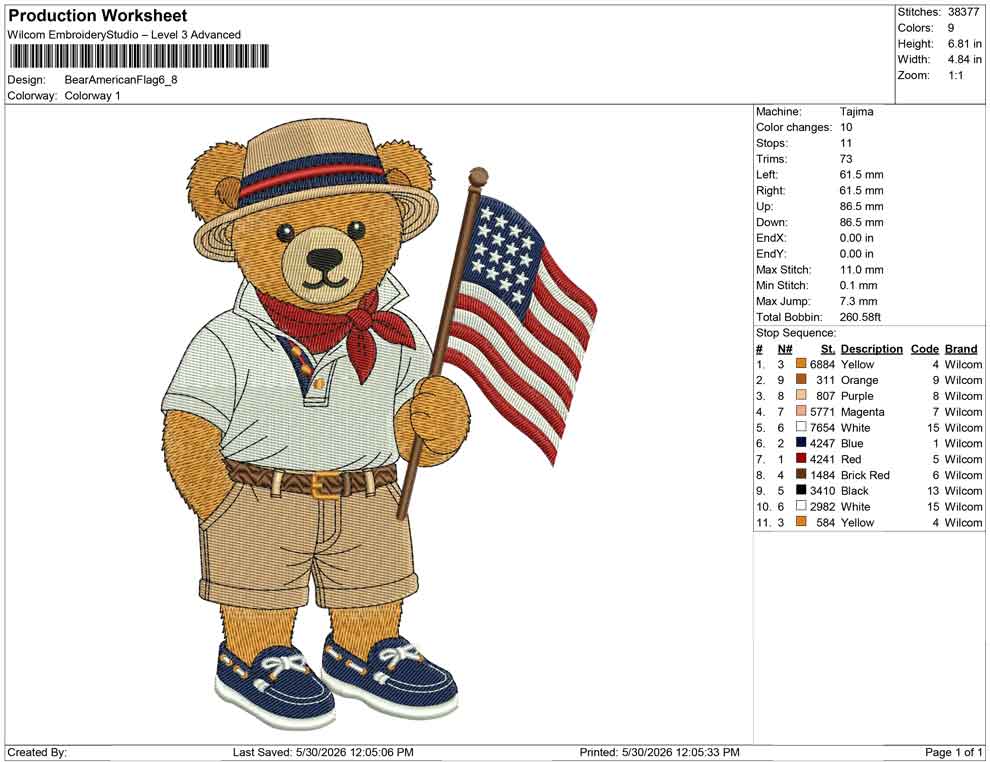 Bear American Flag