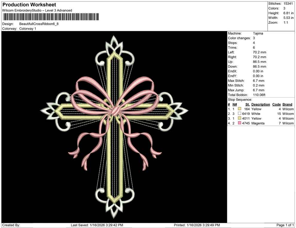 Beautifull Cross Ribbon