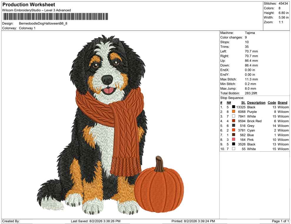 Bernedoodle Dog Halloween B