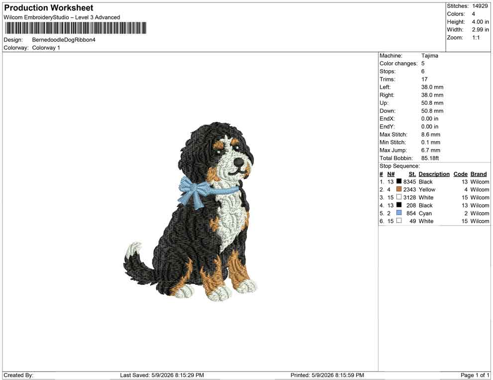 Bernedoodle Dog Ribbon