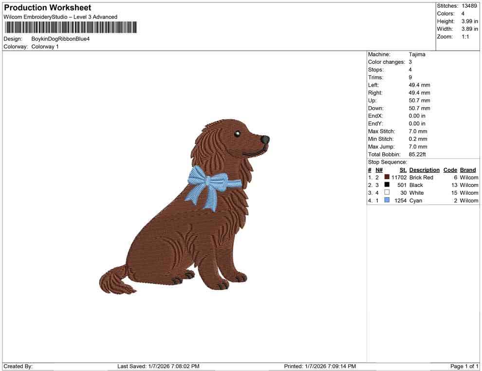 Boykin Dog Ribbon Blue