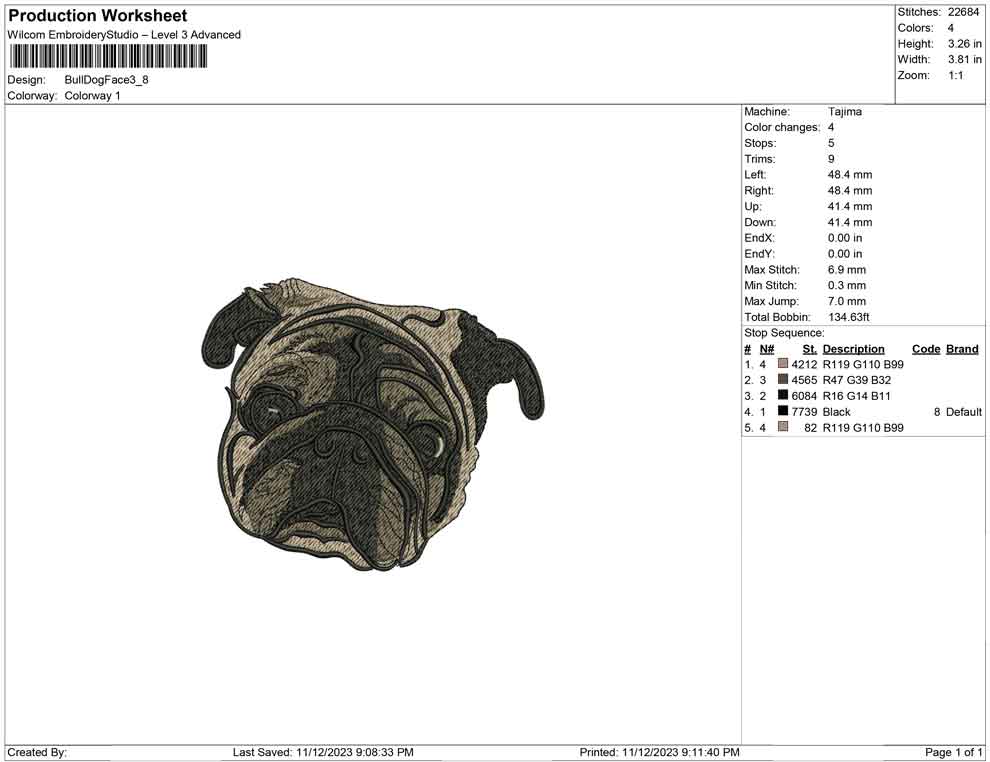 Bull dog face