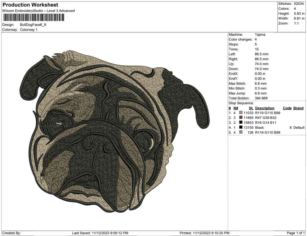 Bull dog face