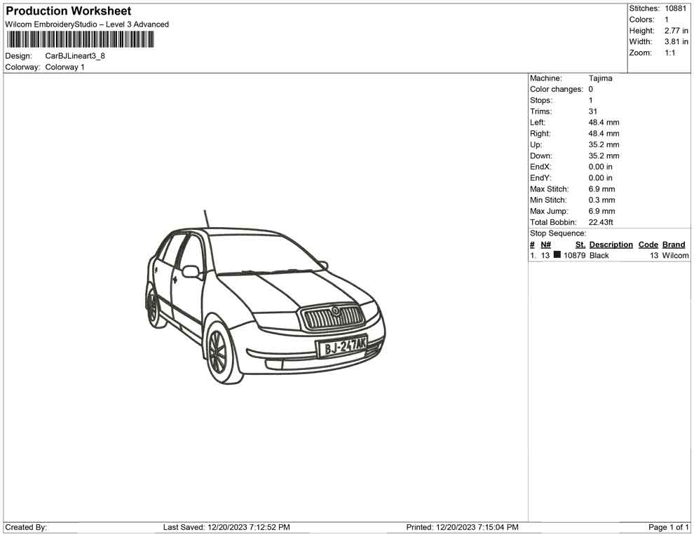 Car Bj Line art